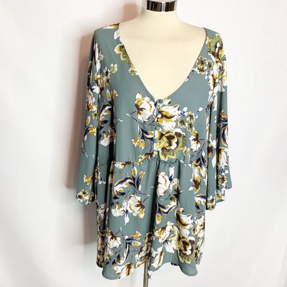 torrid Tops - Torrid floral chiffon babydoll floral top